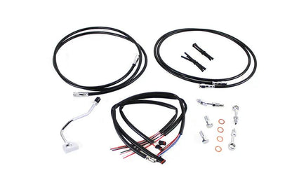 V-Twin 12-14 Inch Handlebar Cable and Brake Line Kit for Harley Davidson FLHX, FLHT, FLHTC, FLHTCU Models by V-Twin