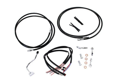 V-Twin 12-14 Inch Handlebar Cable and Brake Line Kit for Harley Davidson FLHX, FLHT, FLHTC, FLHTCU Models by V-Twin