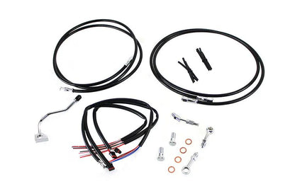 V-Twin 12-14 Inch Handlebar Cable and Brake Line Kit for Harley Davidson FLHX, FLHT, FLHTC, FLHTCU Models by V-Twin