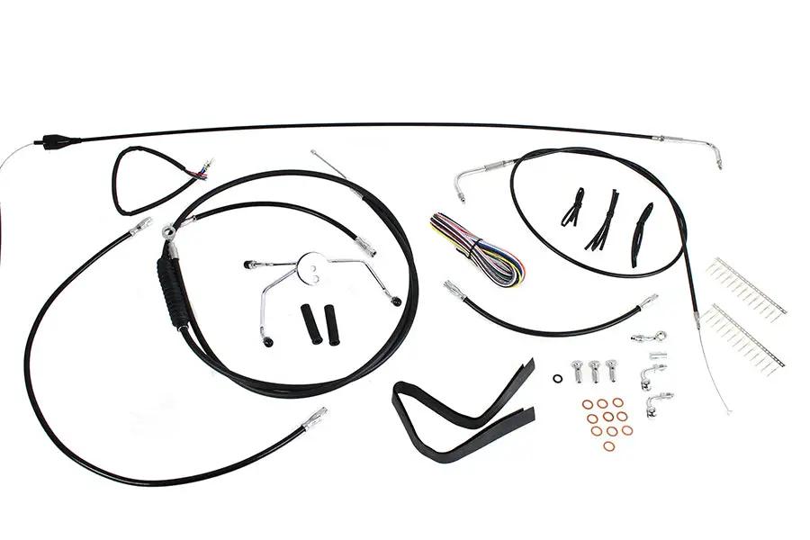V-Twin 12-14 Inch Handlebar Cable and Brake Line Kit for Harley Davidson Touring Models by V-Twin