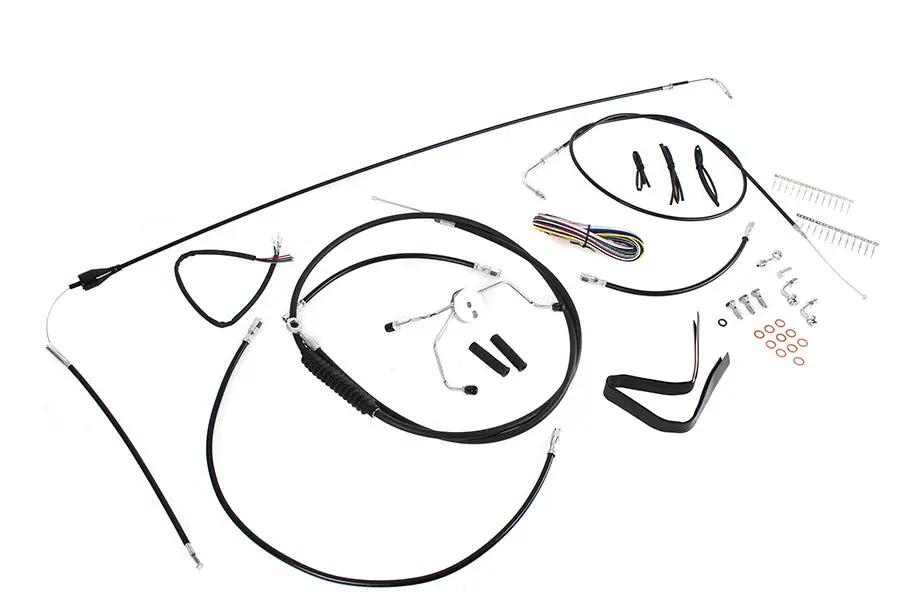 V-Twin 12-14 Inch Handlebar Cable and Brake Line Kit for Harley Davidson Touring Models by V-Twin