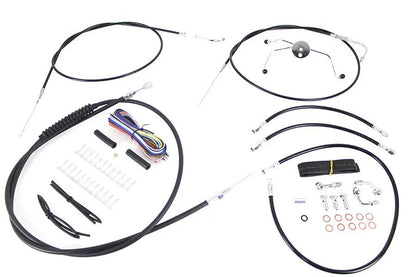V-Twin 12 inch-14 inch Handlebar Cable and Brake Line Kit for Harley Davidson Touring Models by V-Twin