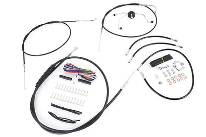 V-Twin 12 inch-14 inch Handlebar Cable and Brake Line Kit for Harley Davidson Touring Models by V-Twin