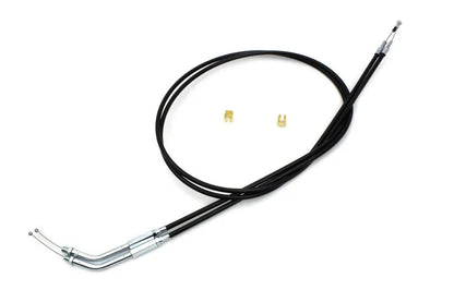 V-Twin Black Throttle and Idle Cable Set with 45 Degree Elbow Fitting for Harley Davidson by V-Twin