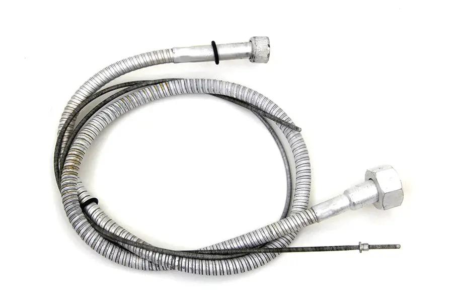 V-Twin 36-2554R + CAD 35-Inch Zicad Plated Speedometer Cable for Harley Davidson FL Models by V-Twin