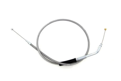 V-Twin 36-8022 35 Inch Braided Stainless Steel Throttle Cable with Clear Coat for Harley Davidson XL Models by V-Twin