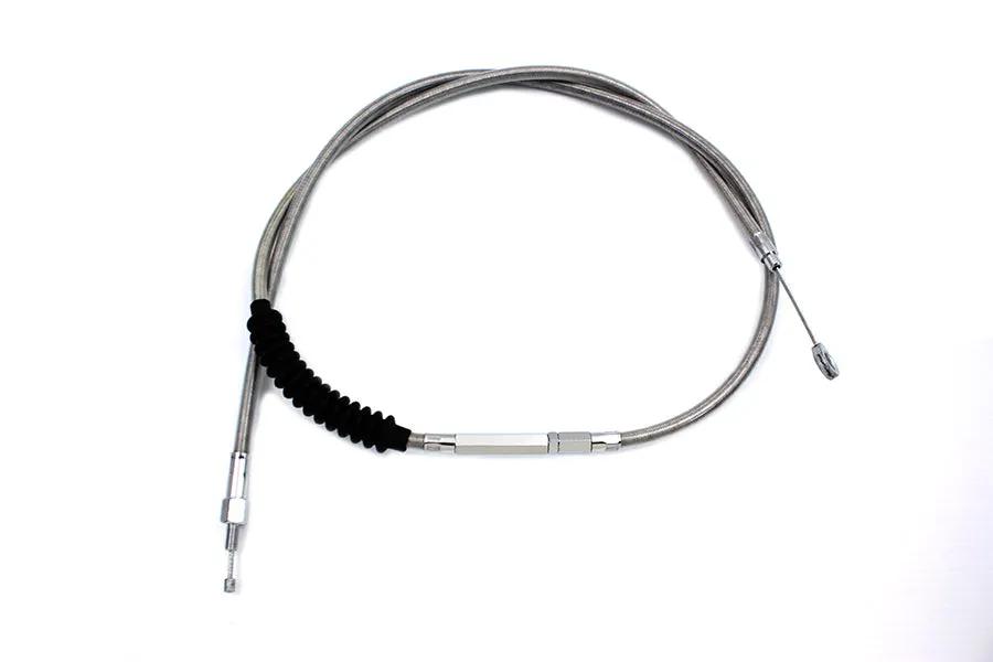 V-Twin 62.69 Inch Braided Stainless Steel Clutch Cable for Harley Davidson by V-Twin