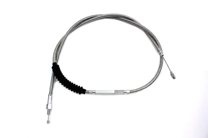 V-Twin 62.69 Inch Braided Stainless Steel Clutch Cable for Harley Davidson by V-Twin