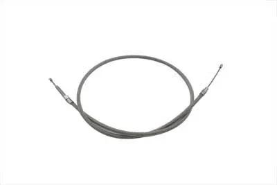 V-Twin 63.69 Inch Braided Stainless Steel Clutch Cable with Clear Coat for Harley Davidson FXR and FXRS by V-Twin