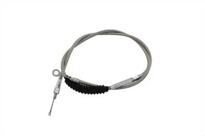 V-Twin 61.25 Inch Stainless Steel Clutch Cable with Clear Coat for Harley Davidson XLH by V-Twin