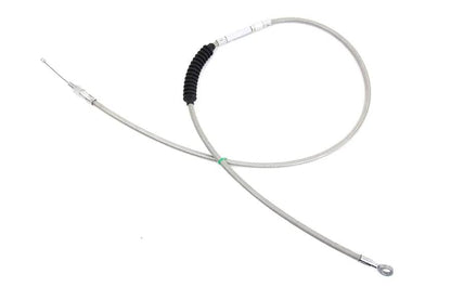 V-Twin 60.63 Inch Braided Stainless Steel Clutch Cable with Clear Coat for Harley Davidson FXR by V-Twin