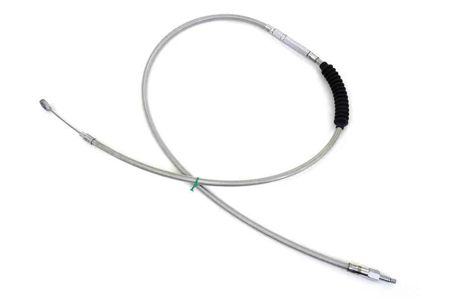 V-Twin 60.69 inch Braided Stainless Steel Clutch Cable for Harley Davidson FXSTSB by V-Twin