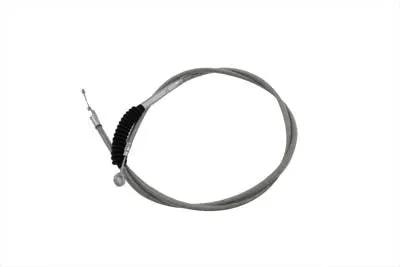 V-Twin 74.69 Inch Braided Stainless Steel Clutch Cable with Clear Coat Finish for Harley Davidson FXD and FXDL Models by V-Twin