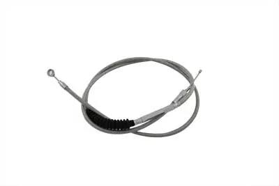 V-Twin 76.69 Inch Braided Stainless Steel Clutch Cable with UV-Resistant Clear Coat for Harley Davidson FXD and FXDL by V-Twin
