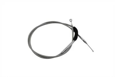V-Twin 78.69 inch Braided Stainless Steel Clutch Cable with Clear Coat Finish for Harley Davidson FXD and FXDL Models by V-Twin