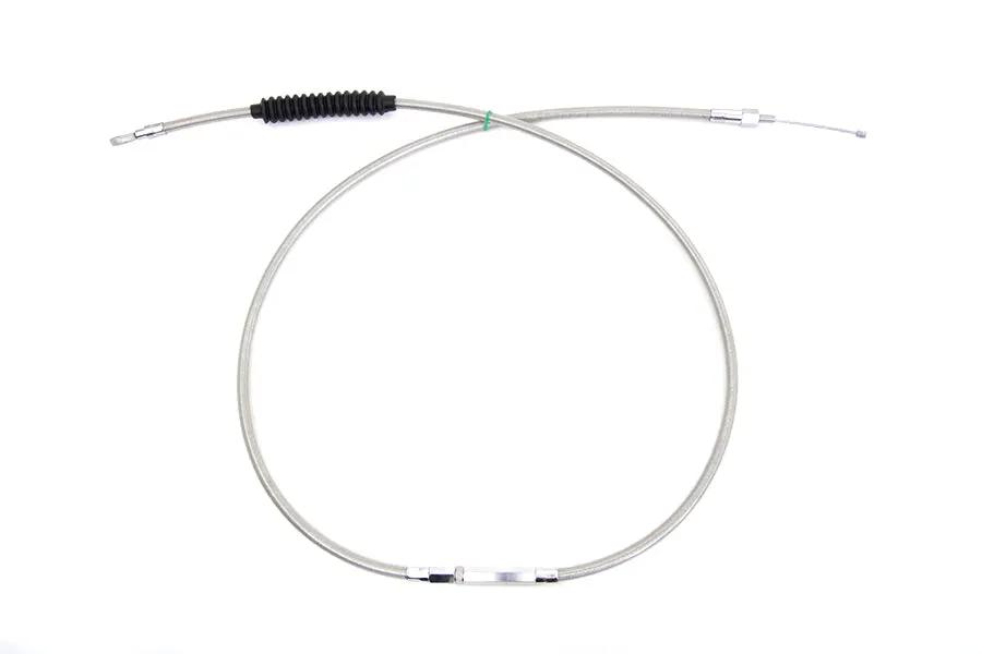V-Twin 70.69 Inch Braided Stainless Steel Clutch Cable for Harley Davidson FXST, FXDWG, FXDL by V-Twin
