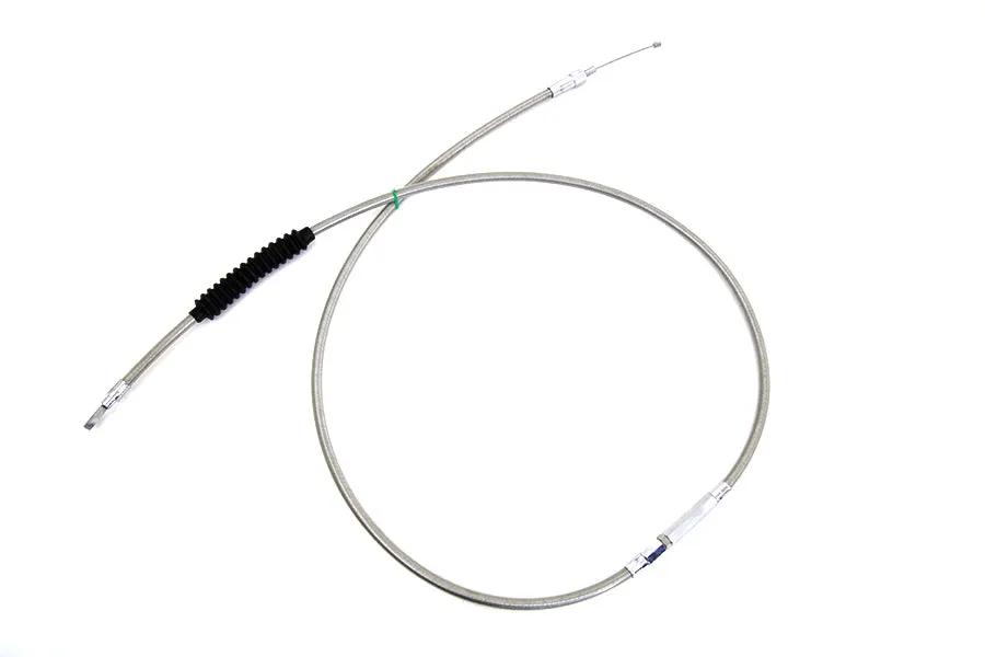 V-Twin 70.69 Inch Braided Stainless Steel Clutch Cable for Harley Davidson FXST, FXDWG, FXDL by V-Twin
