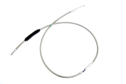 V-Twin 70.69 Inch Braided Stainless Steel Clutch Cable for Harley Davidson FXST, FXDWG, FXDL by V-Twin