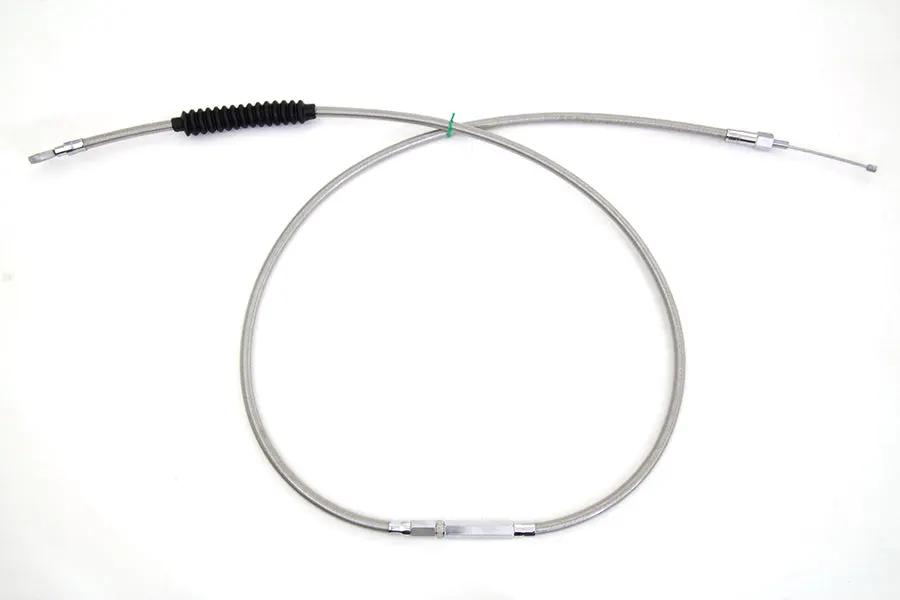 V-Twin 70.69 Inch Braided Stainless Steel Clutch Cable for Harley Davidson FXST, FXDWG, FXDL by V-Twin