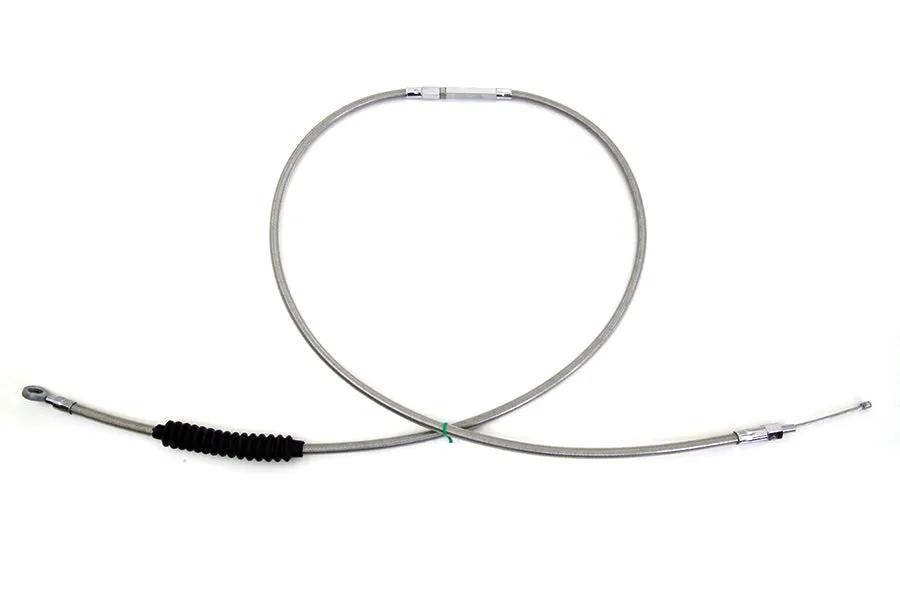 V-Twin 70.69 Inch Braided Stainless Steel Clutch Cable for Harley Davidson FXST, FXDWG, FXDL by V-Twin