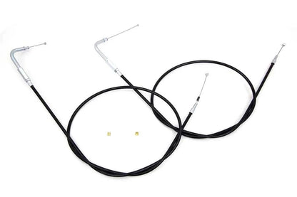 V-Twin 46.25 Inch Throttle and Idle Cable Set for Harley Davidson FLT Models by V-Twin