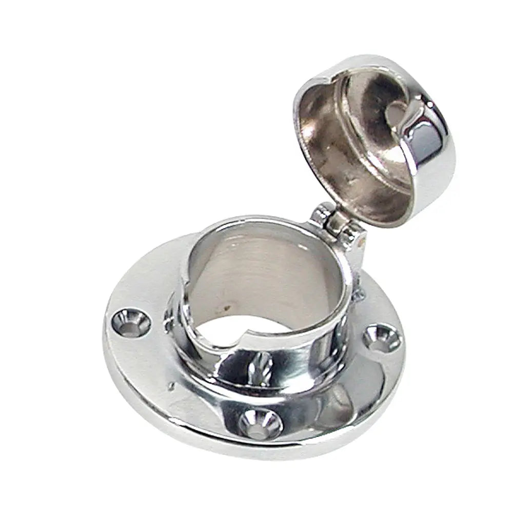 Whitecap Chain & Rope Deck Pipe Hinged 1-1/2 Inch Opening with 3-Inch Flange, Model S-0112C