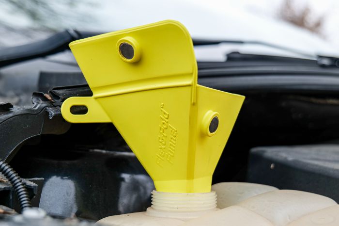 Caliber 13592 Flex & Fold Medium Funnel - Yellow for Precision Fluid Handling