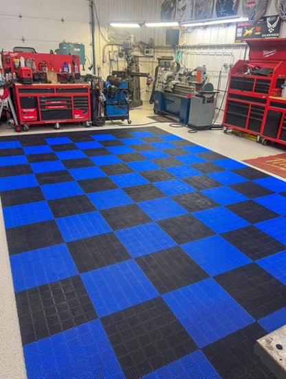 Caliber ProTech Smooth Blue Flooring - 8 Piece Package
