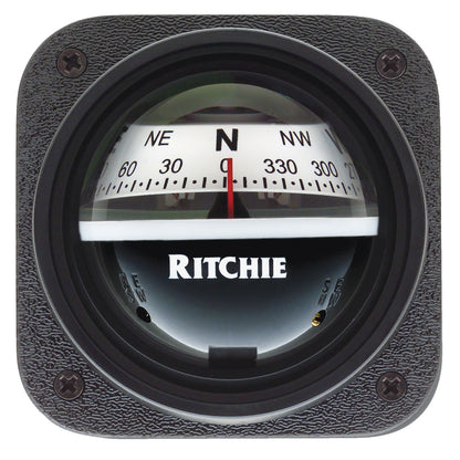 Ritchie V-537W Explorer Compass - Bulkhead Mount with White Dial and Night Illumination