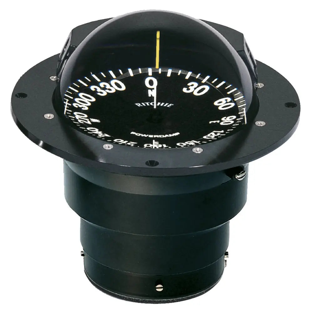 Ritchie FB-500 Globemaster Compass with 5 Degree Card - Flush Mount, Black, 12V - Open Face Dial
