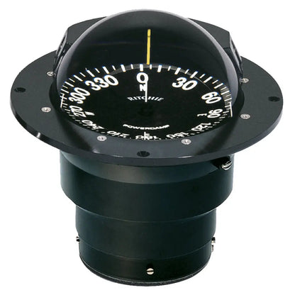 Ritchie FB-500 Globemaster Compass with 5 Degree Card - Flush Mount, Black, 12V - Open Face Dial
