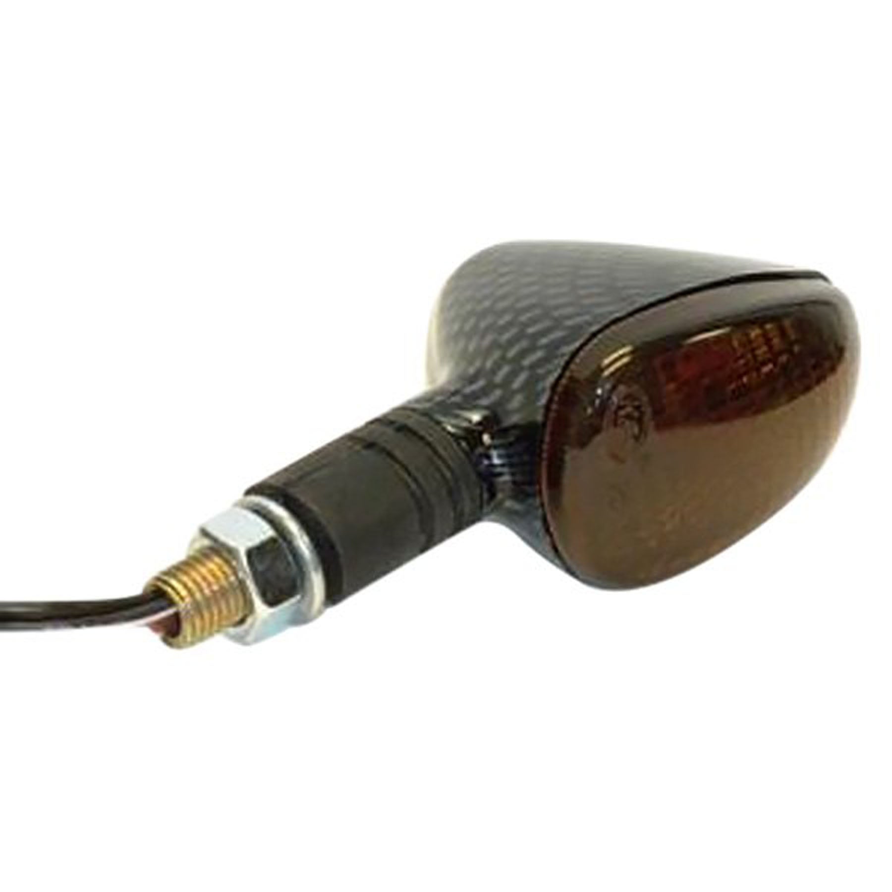 K&S Compact Marker Lights with Flexible Stem, Carbon Fiber Smoke Finish, Short - Part Number 25-8411S