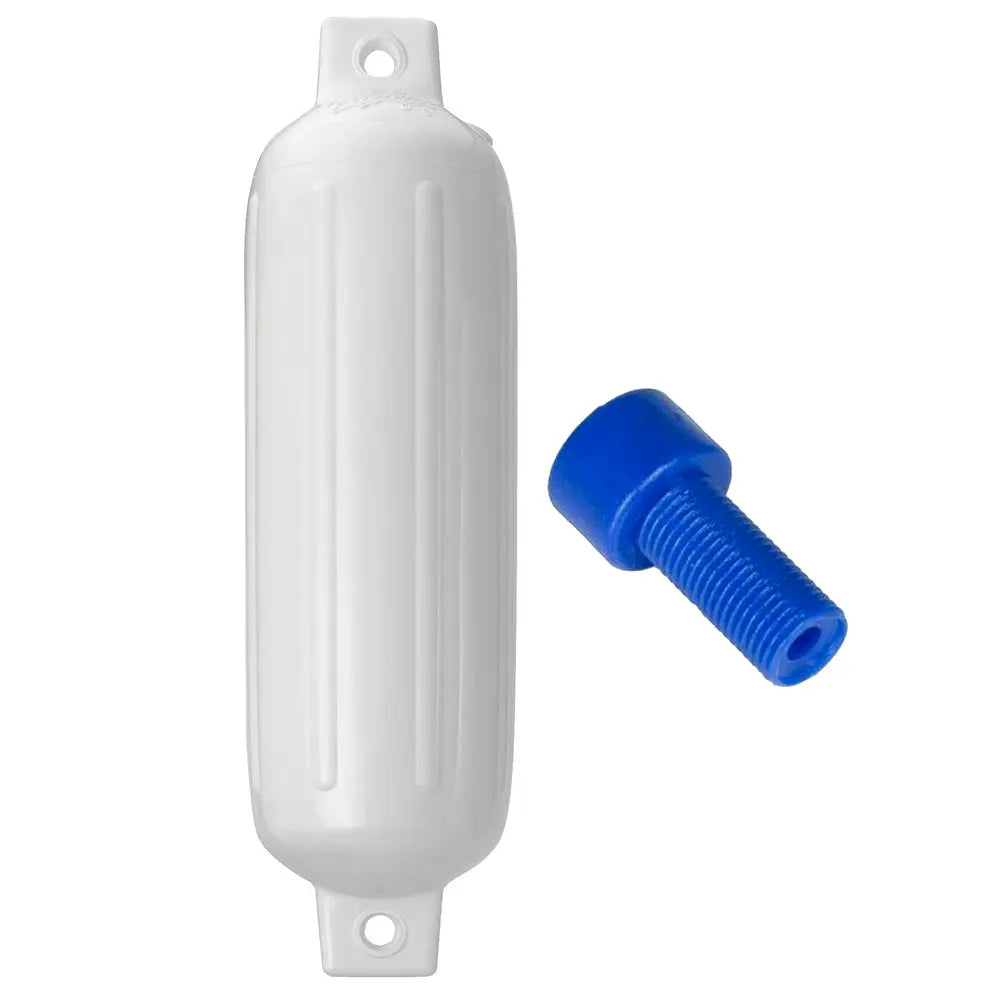 Polyform U.S. G-3 Twin Eye Fender 5.5 inch x 19 inch - White with Adapter