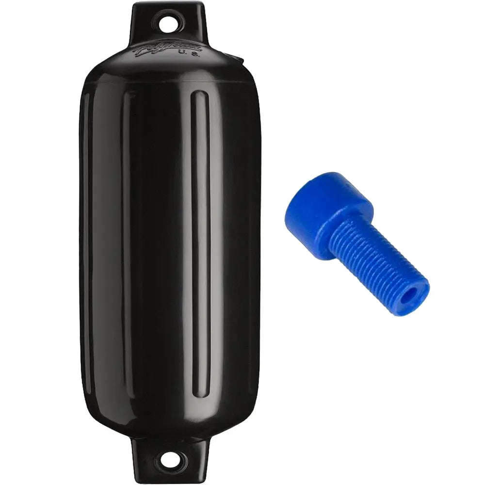 Polyform U.S. G-5 Twin Eye Fender 8.8 x 26.8 inches in Black with Inflation Adapter