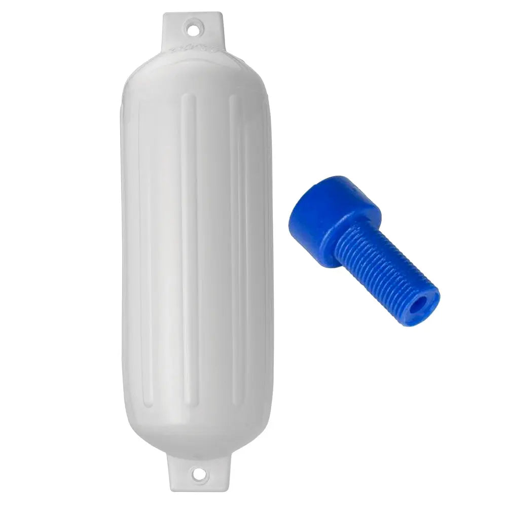 Polyform U.S. G-5 Twin Eye Fender 8.8 x 26.8 Inches – White with Inflation Adapter