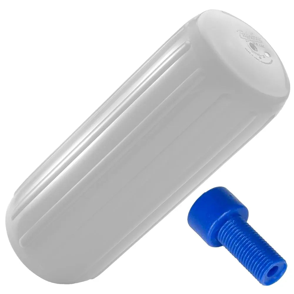 Polyform U.S. HTM-4 White Fender with Adapter - 13.5" x 34.8" for 40-50 ft Boats