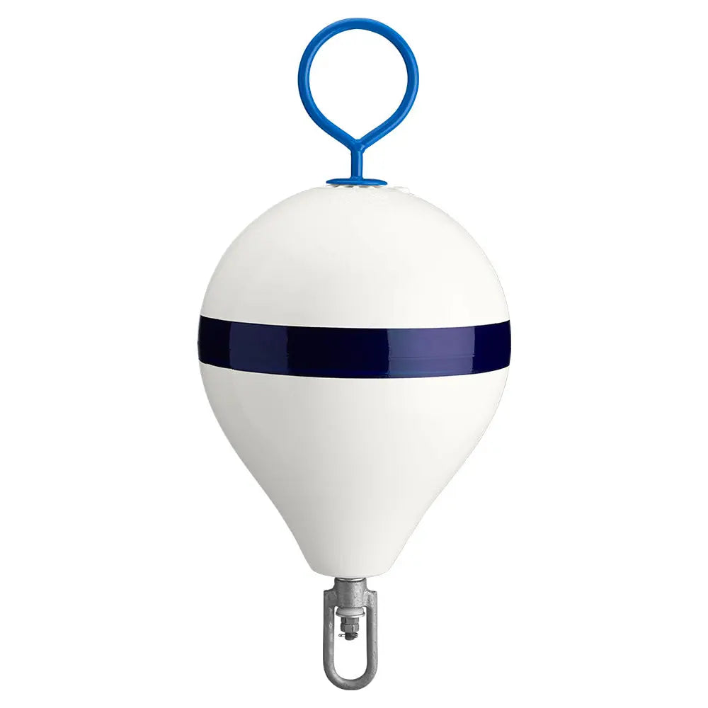 Polyform U.S. 13.5-Inch CM Mooring Buoy with Galvanized Iron and Blue Stripe