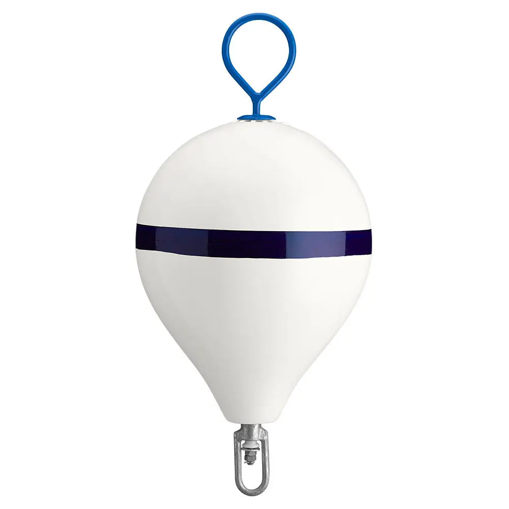 Polyform U.S. 17-Inch CM Mooring Buoy with Galvanized Iron and White Blue Stripe