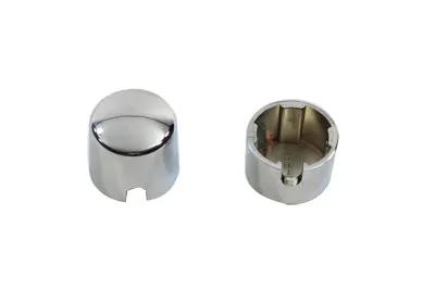 V-Twin Chrome Rear Axle Nut Cover Set for Harley Davidson FXST & FLST Models Part W16-0333 by V-Twin