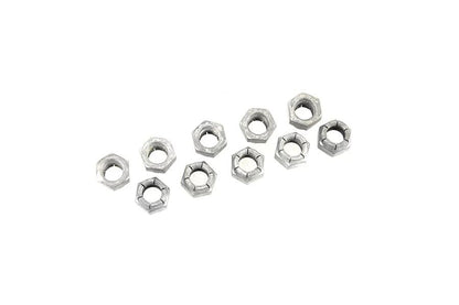 V-Twin Flexloc Nuts 3/8 Inch-24 Cadmium – Pack of 10 by V-Twin