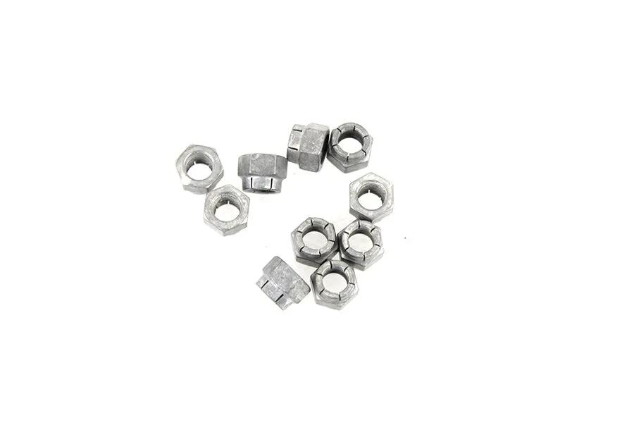 V-Twin Flexloc Nuts 3/8 Inch-24 Cadmium – Pack of 10 by V-Twin