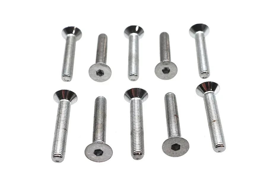 Colony FHS-110 Chrome Flat Head Allen Screws, 1/4 inch-28 x 1-1/2 inch by Colony