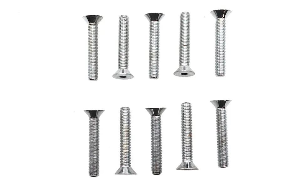 Colony FHS-110 Chrome Flat Head Allen Screws, 1/4 inch-28 x 1-1/2 inch by Colony
