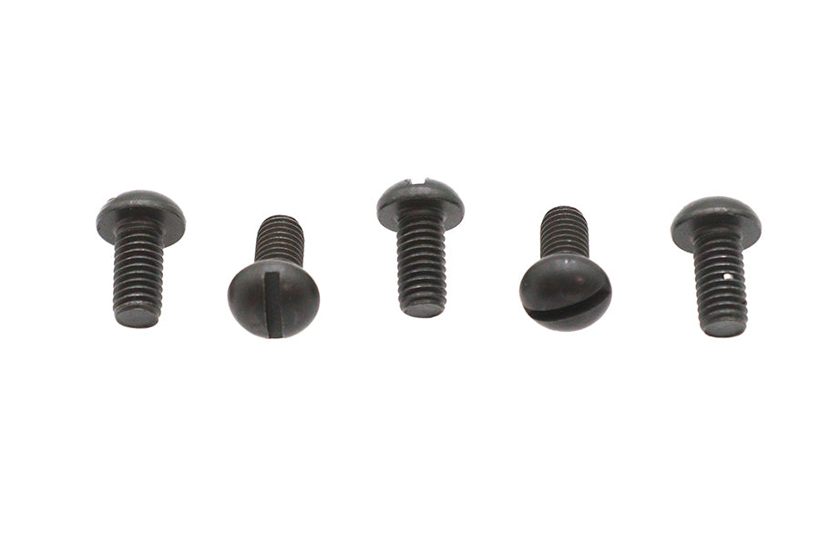 Colony Motorcycle Parts Round Head Screws 1/4 inch-24 x 1/2 inch, Replica Parkerized Finish