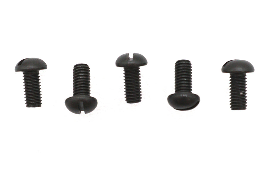 Colony Motorcycle Parts Round Head Screws 1/4 inch-24 x 1/2 inch, Replica Parkerized Finish