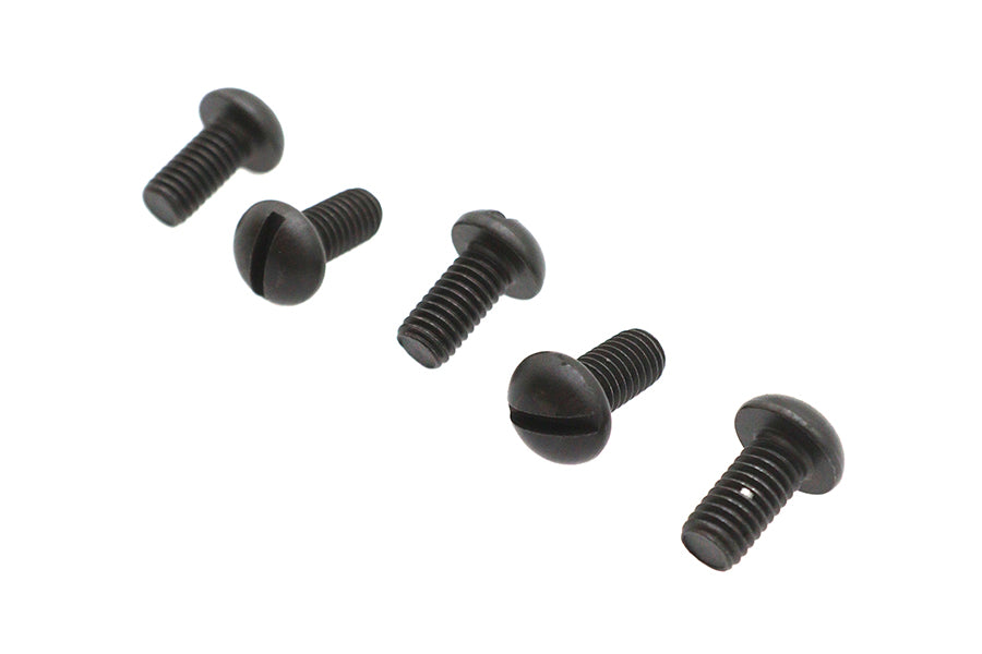 Colony Motorcycle Parts Round Head Screws 1/4 inch-24 x 1/2 inch, Replica Parkerized Finish