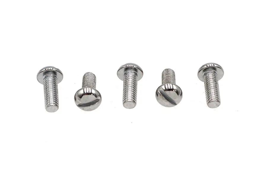 Colony Motorcycle Products 52C Replica Chrome Round Head Screws, 1/4 inch-24 x 5/8 inch - Pack of 5 by Colony