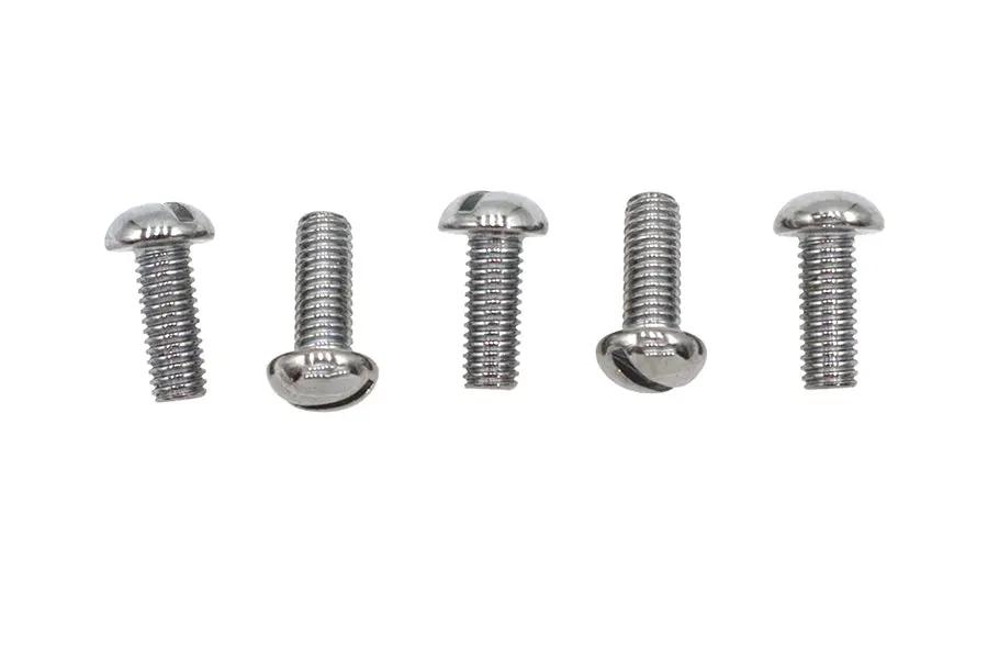 Colony Motorcycle Products 52C Replica Chrome Round Head Screws, 1/4 inch-24 x 5/8 inch - Pack of 5 by Colony