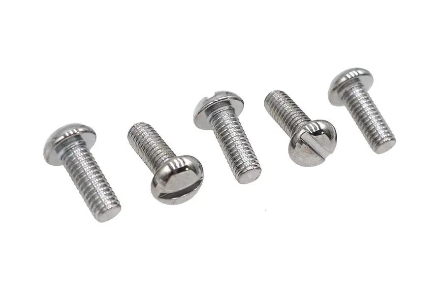 Colony Motorcycle Products 52C Replica Chrome Round Head Screws, 1/4 inch-24 x 5/8 inch - Pack of 5 by Colony