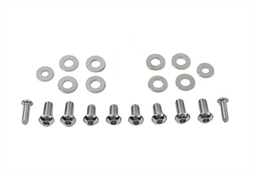 V-Twin Headlamp Cowl Screw Kit Brushed Chrome for Harley Davidson FL (1960-1969)